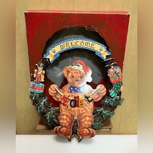 Vintage Welcome Musical wreath Christmas wall door decor